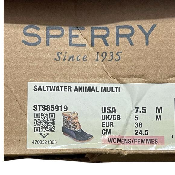 Sperry Womens NEW Size 7.5 Saltwater Animal Multi Print Fleece Lined Duck Boots - Picture 5 of 9